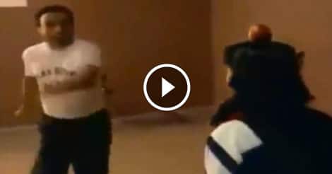 Turkish Karate master headkicks reporter