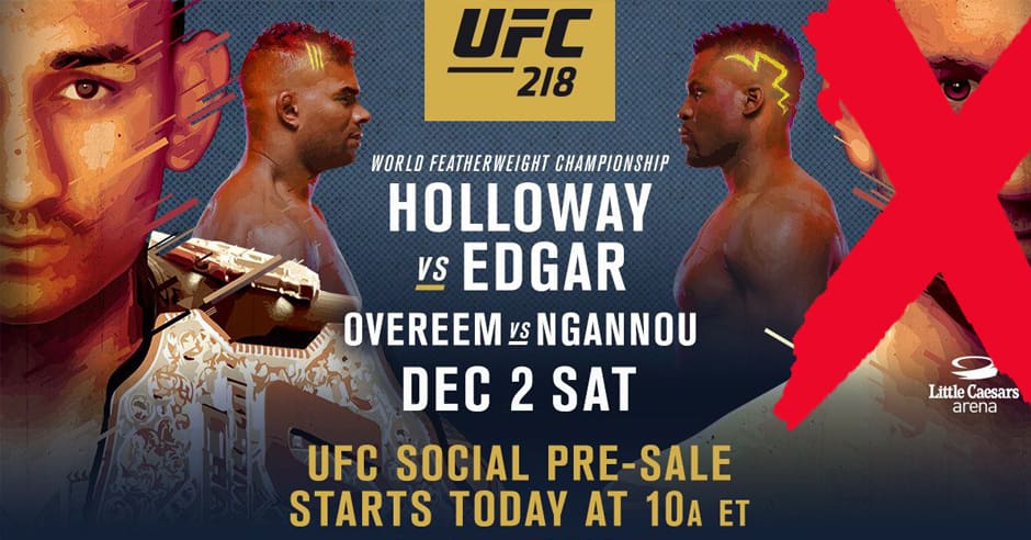 Edgar releases statement on withdrawal from Hollaway fight