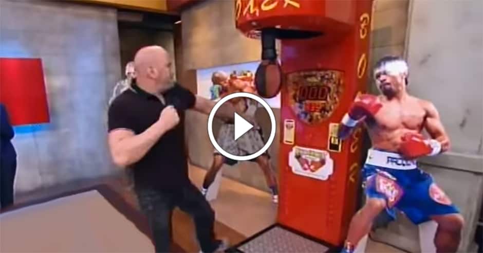 UFC president Dana White tests his punching power