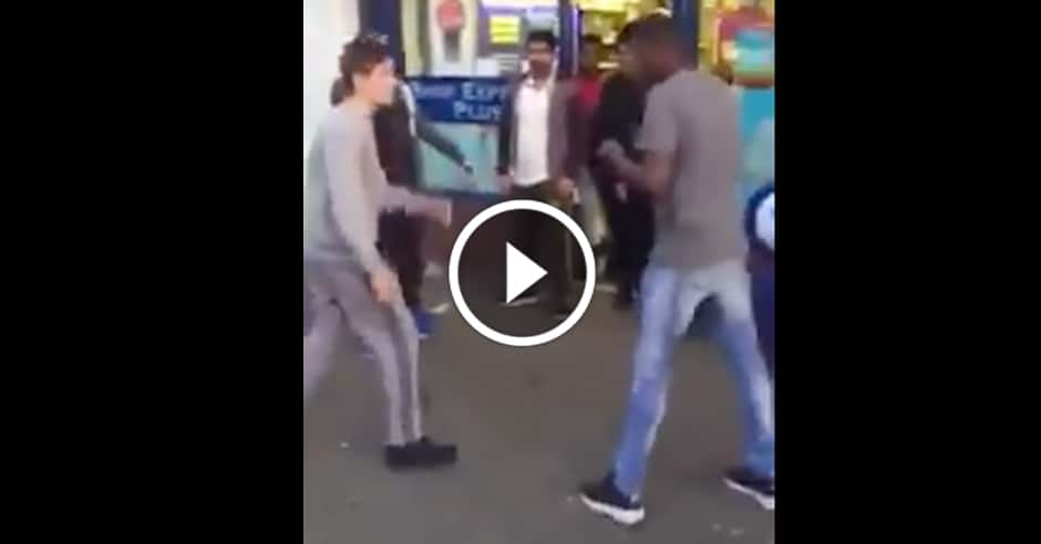 BJJ technique ends street fight fast in England