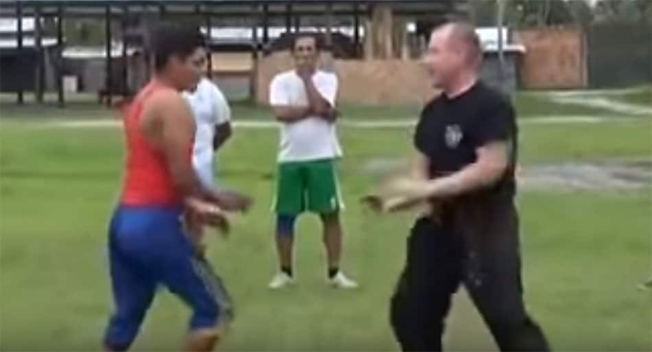 WATCH: Green beret unleashes eye poke of doom on Peruvian cop