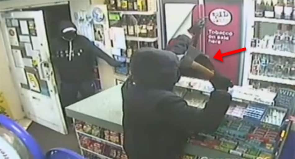 VIDEO: Store owner’s wife smashes ax-wielding robber’s nose with baseball bat