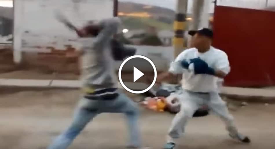 Disturbing knife fight caught on camera