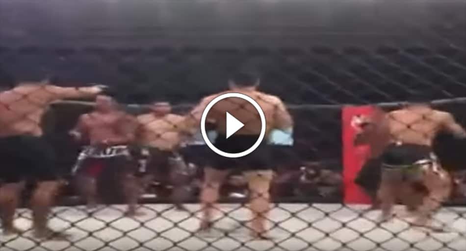 Crazy 3 on 3 MMA fight