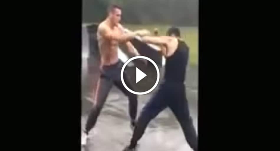 Lopsided bare-knuckle fight in the pouring rain