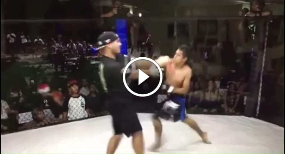 MMA fighter mistakes referee for opponent