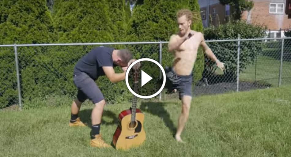 Muay Thai kick tested against … a guitar