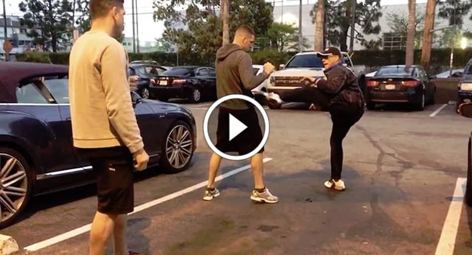 Nick and Nate Diaz training with Jean-Claude Van Damme