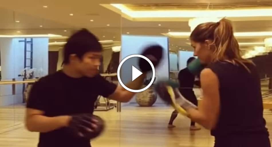 Tom Brady’s supermodel wife Gisele Bundchen working on her boxing