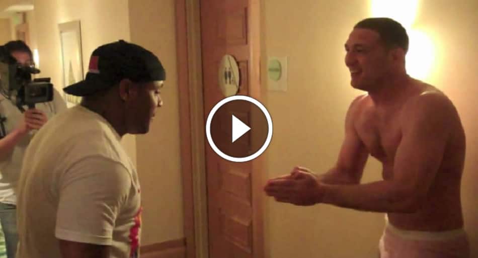 UFC fighters play the slapping game