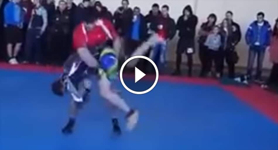 Wrestler vs BJJ fighter in heated match