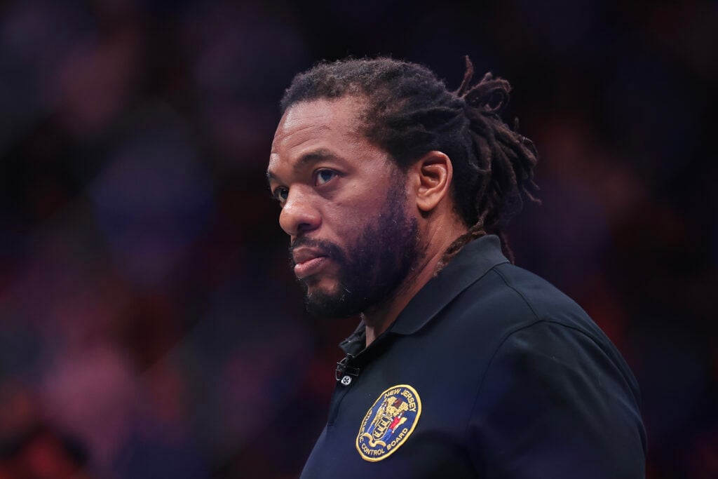 Herb Dean defends his officiating regarding alleged back-of-the-head strikes in Gane’s TKO victory over Pereira